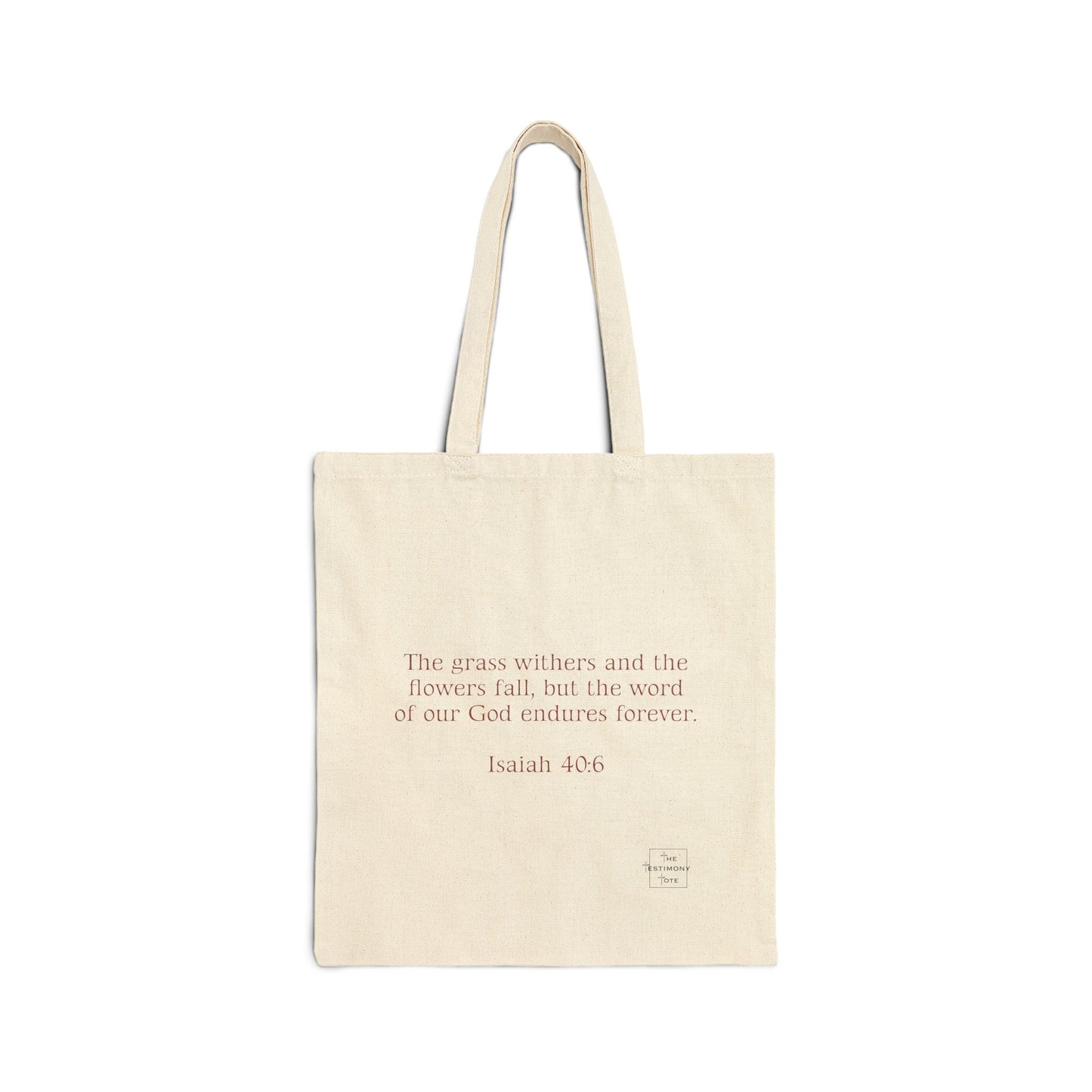 Burgundy Fall Tote: Isaiah 40:8